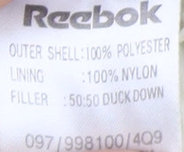 Reebok Men's Beige Puffer Jacket S Casual Winter