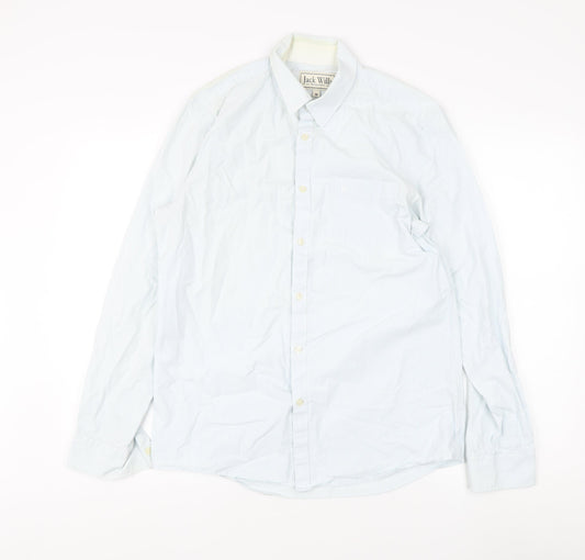 Jack Wills Men's Blue Classic Fit Striped Dress Shirt M