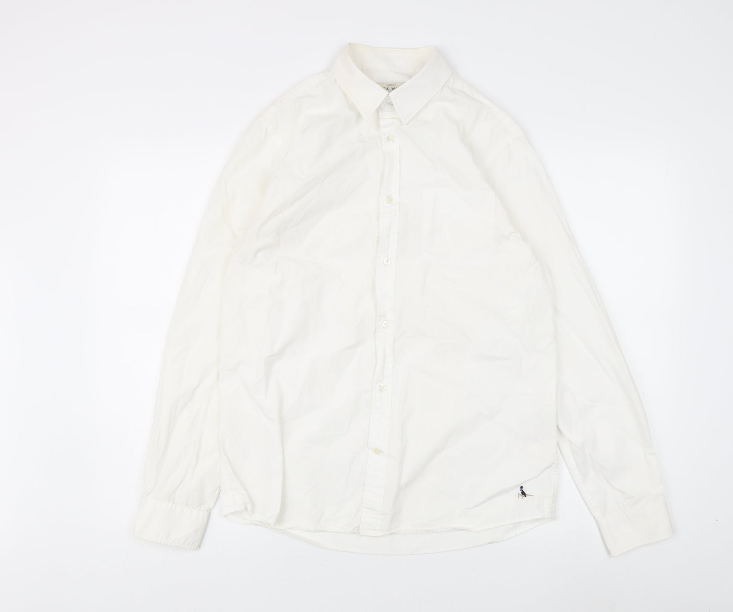 Jack Wills Men's White Classic Fit Dress Shirt M