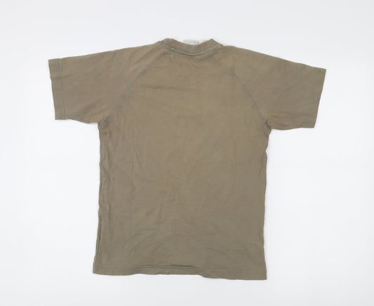 adidas Unisex T-Shirt Brown M Crew Neck Raglan