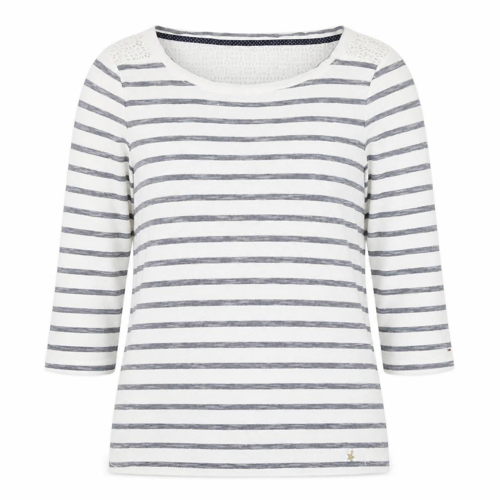 Front view of Hilfiger Denim Women's Striped Blouse Large