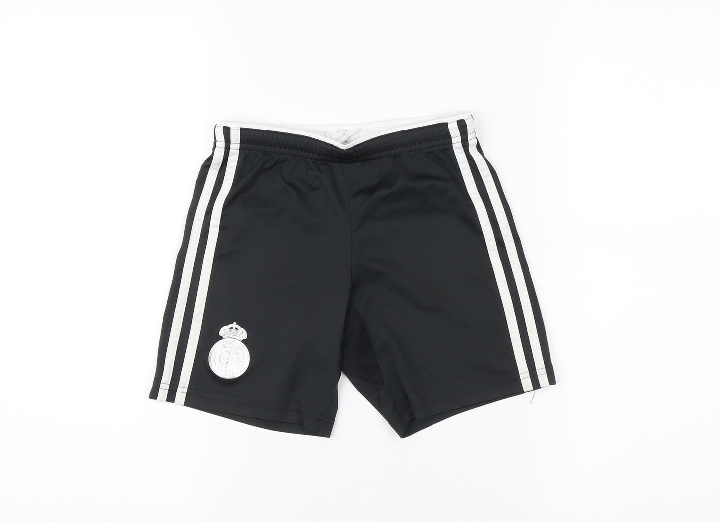 Adidas Boys Black Football Shorts 7-8 Years Athletic Style