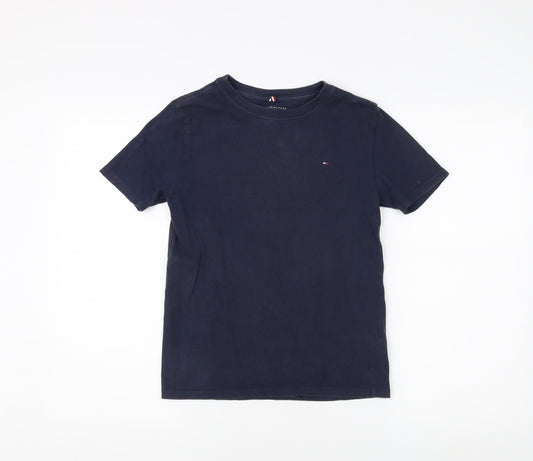 Tommy Hilfiger Unisex Blue Cotton T-Shirt L 12-14