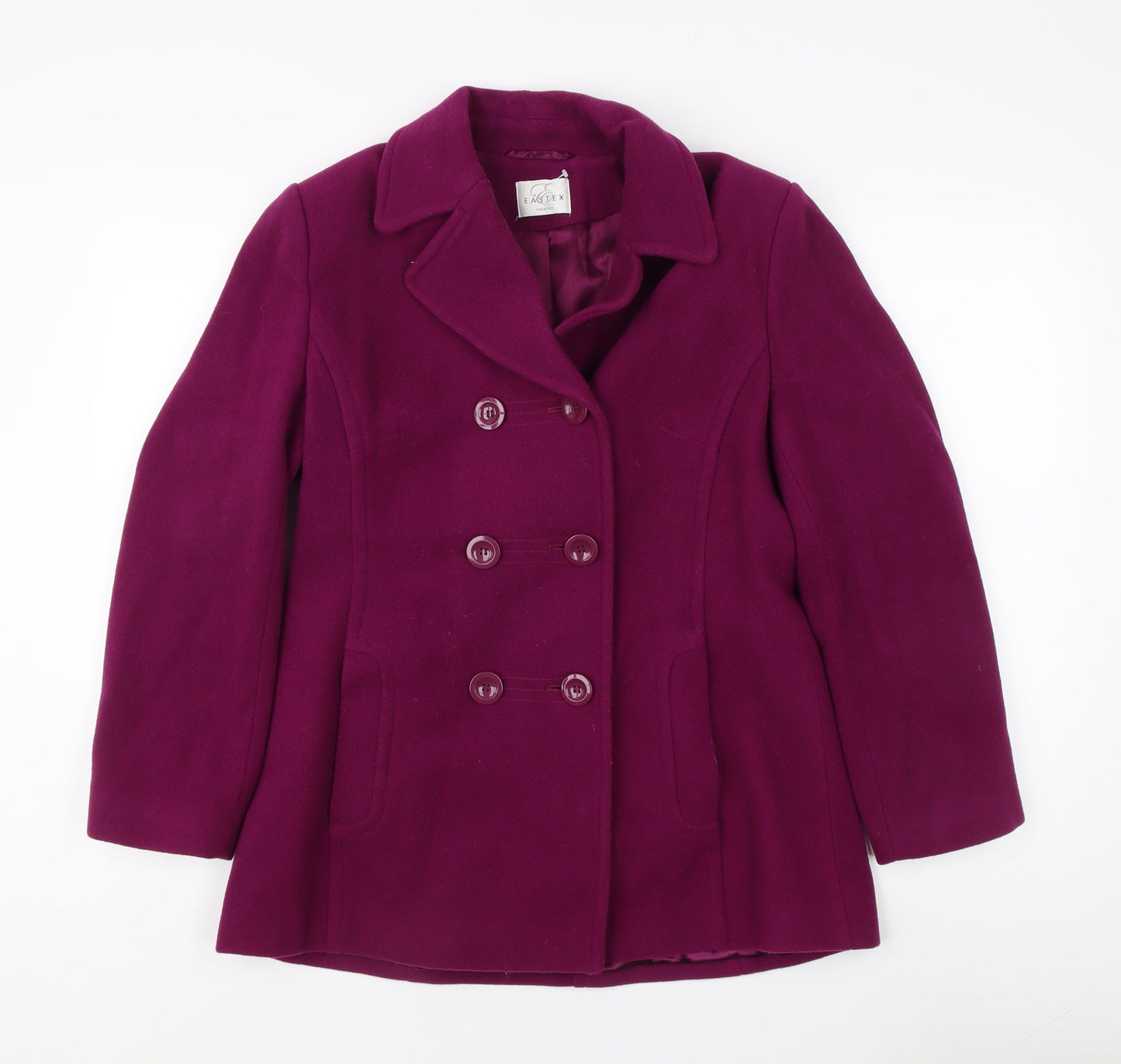 Eastex Women's Purple Wool Pea Coat Size 10 Classic Style