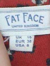 Fat Face Women's Red Animal Print Dress Size 10