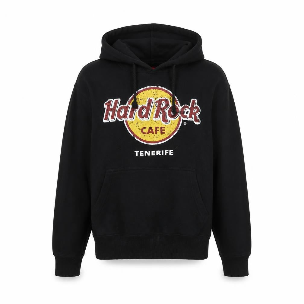 Unisex Adults UK XS Regular Hard Rock Cafe Black Pullover Hoodie