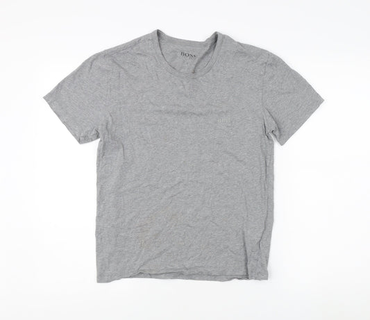 BOSS Men's Grey Short Sleeve Crew Neck T-Shirt Size S