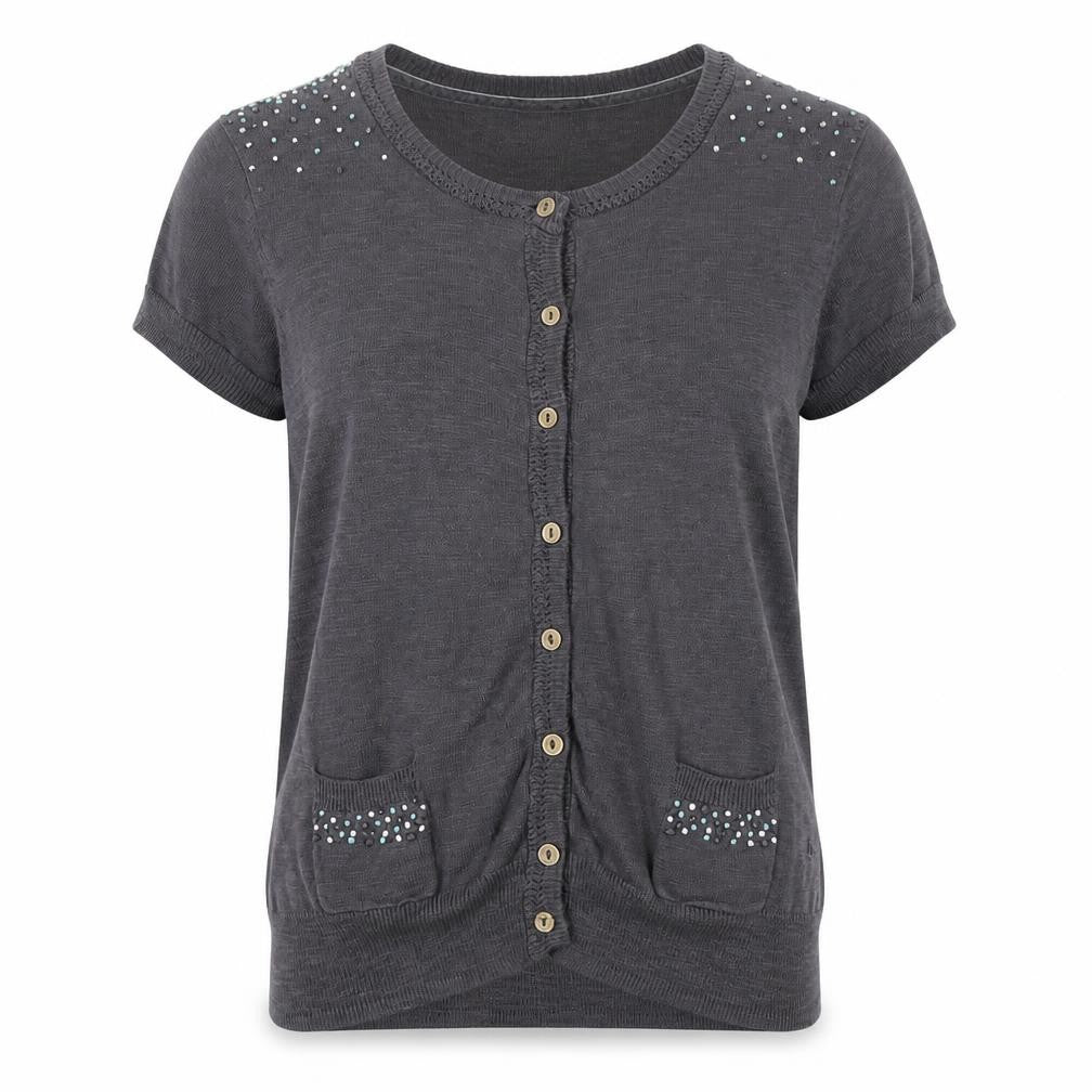 Mantaray Women's Grey Beaded Cardigan Size 10