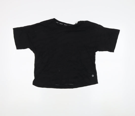 Marks and Spencer Women's Black T-Shirt, Size 6, Breathable