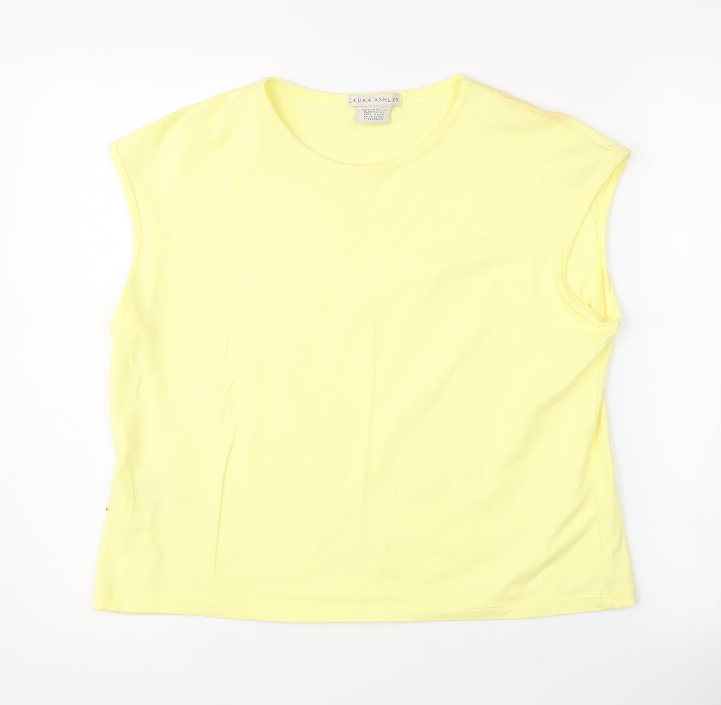 Laura Ashley Women's Yellow Sleeveless T-Shirt XL