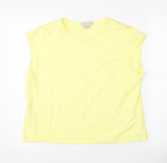 Laura Ashley Women's Yellow Sleeveless T-Shirt XL