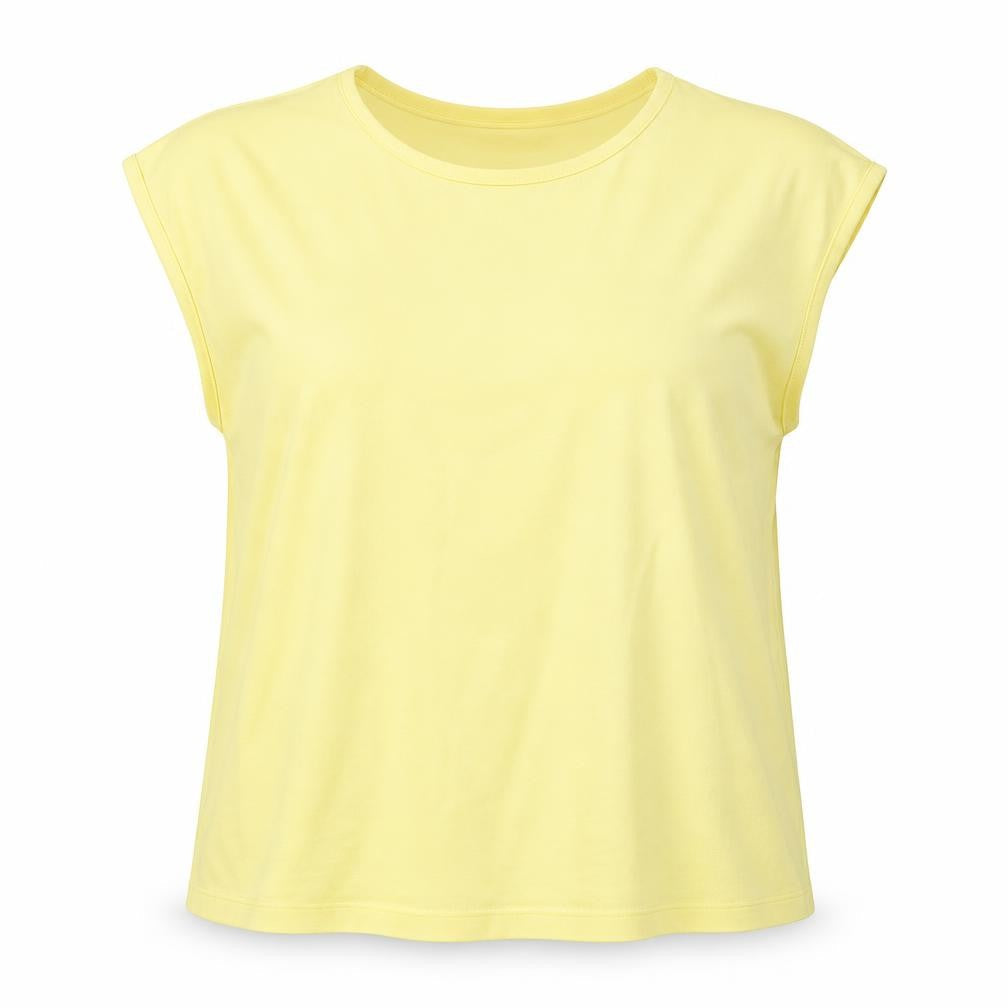 Womens UK Size XL Laura Ashley Yellow Cotton Blend T-Shirt