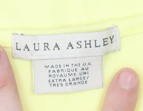 Laura Ashley Women's Yellow Sleeveless T-Shirt XL