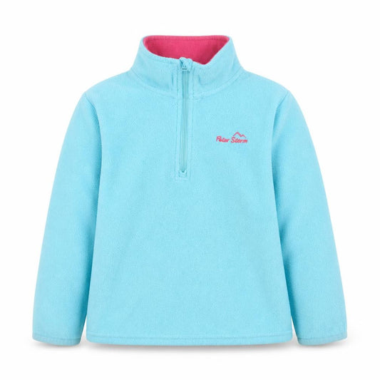 Peter Storm Girls Blue Fleece 1/2 Zip Sweatshirt 5-6 Years