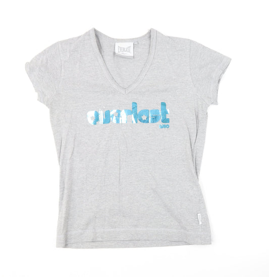 Everlast Women's Grey V-Neck T-Shirt Size 12