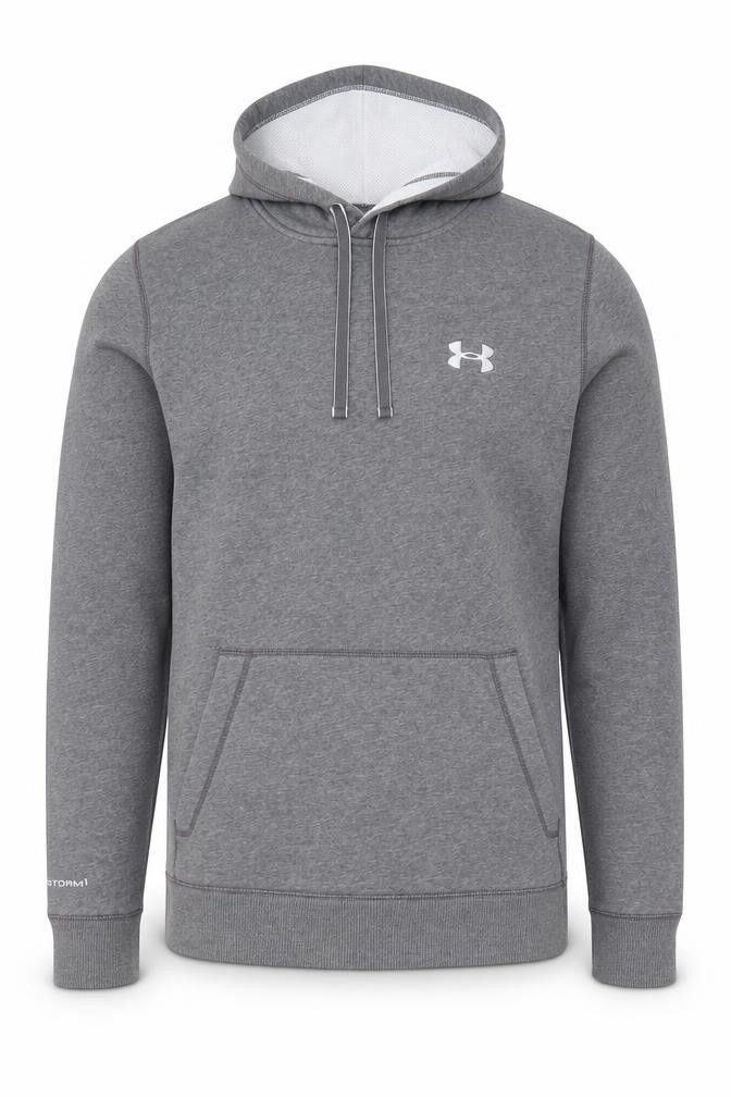 Mens UK S Relaxed Under armour Grey Pullover Hoodie