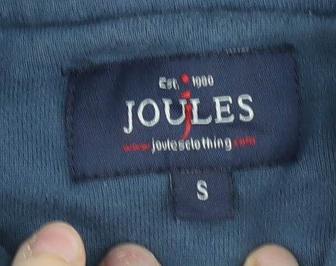 Joules Women's Blue Plaid Sweatshirt, S, High Neck, 1/2 Zip