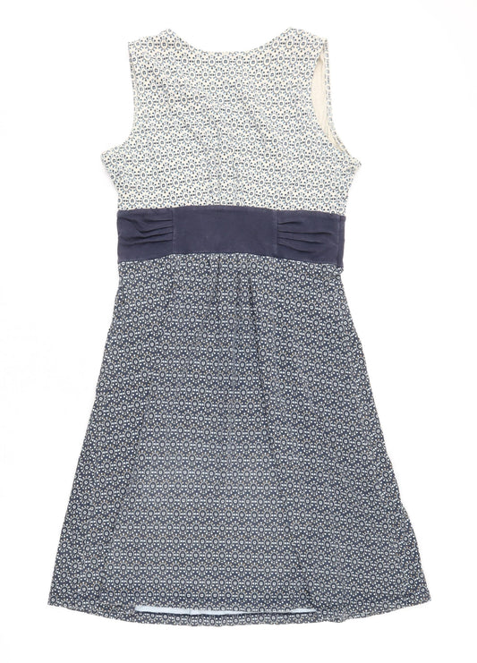 Patagonia Women's A-Line Dress S, Blue White Geometric Pattern