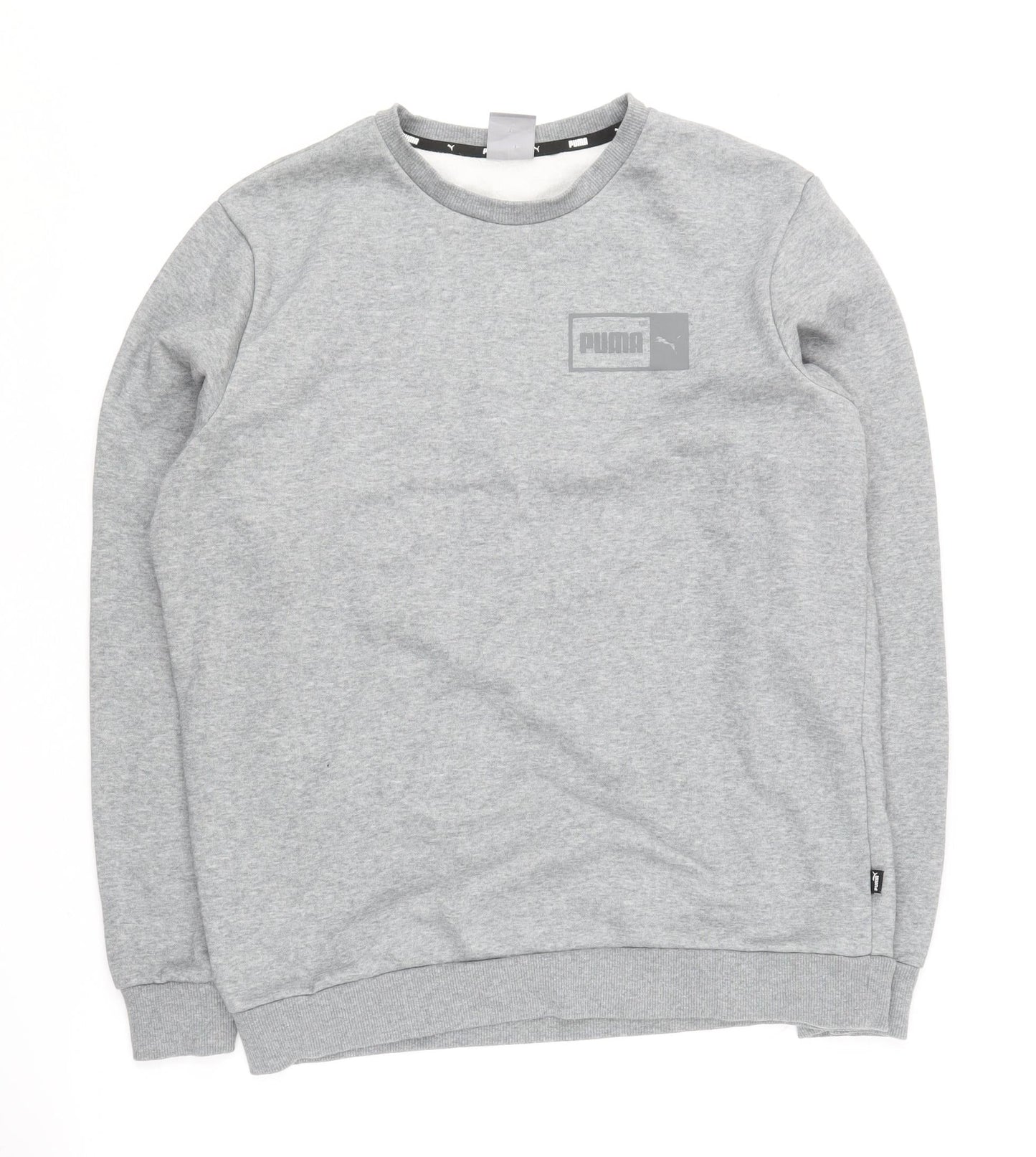 Puma Men's Grey Crew Neck Pullover Sweatshirt M