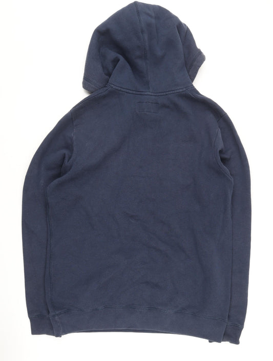 Jack Wills Men's Blue Hoodie - Medium Pullover Logo