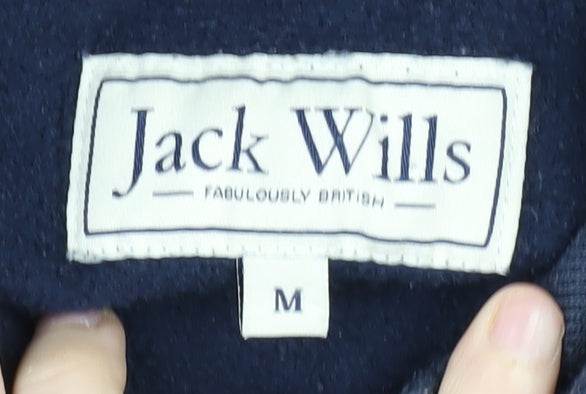 Jack Wills Men's Blue Hoodie - Medium Pullover Logo