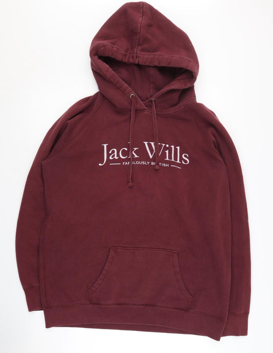 Jack Wills Women's Red Pullover Hoodie Size 16