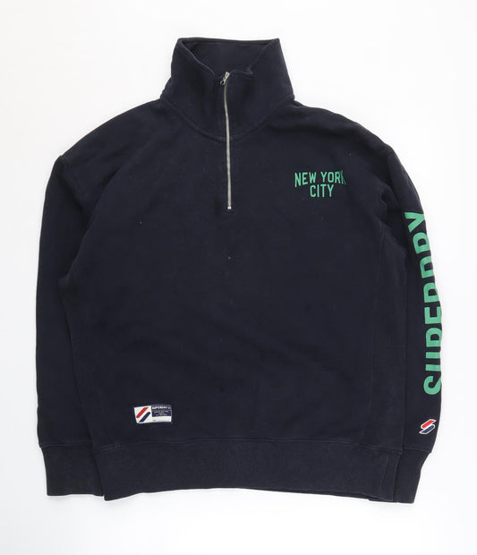 Superdry Men's Blue XS 1/4 Zip Sweatshirt