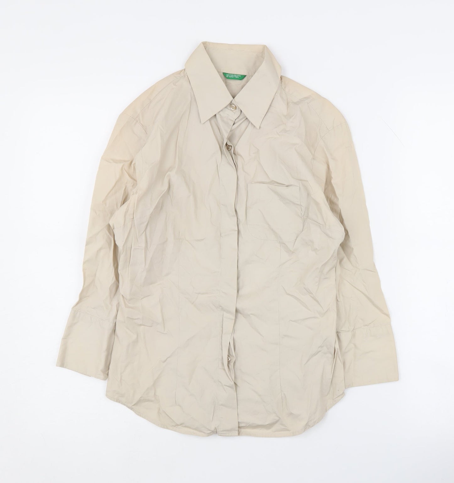 Benetton Women's Beige XS Button-Up Shirt