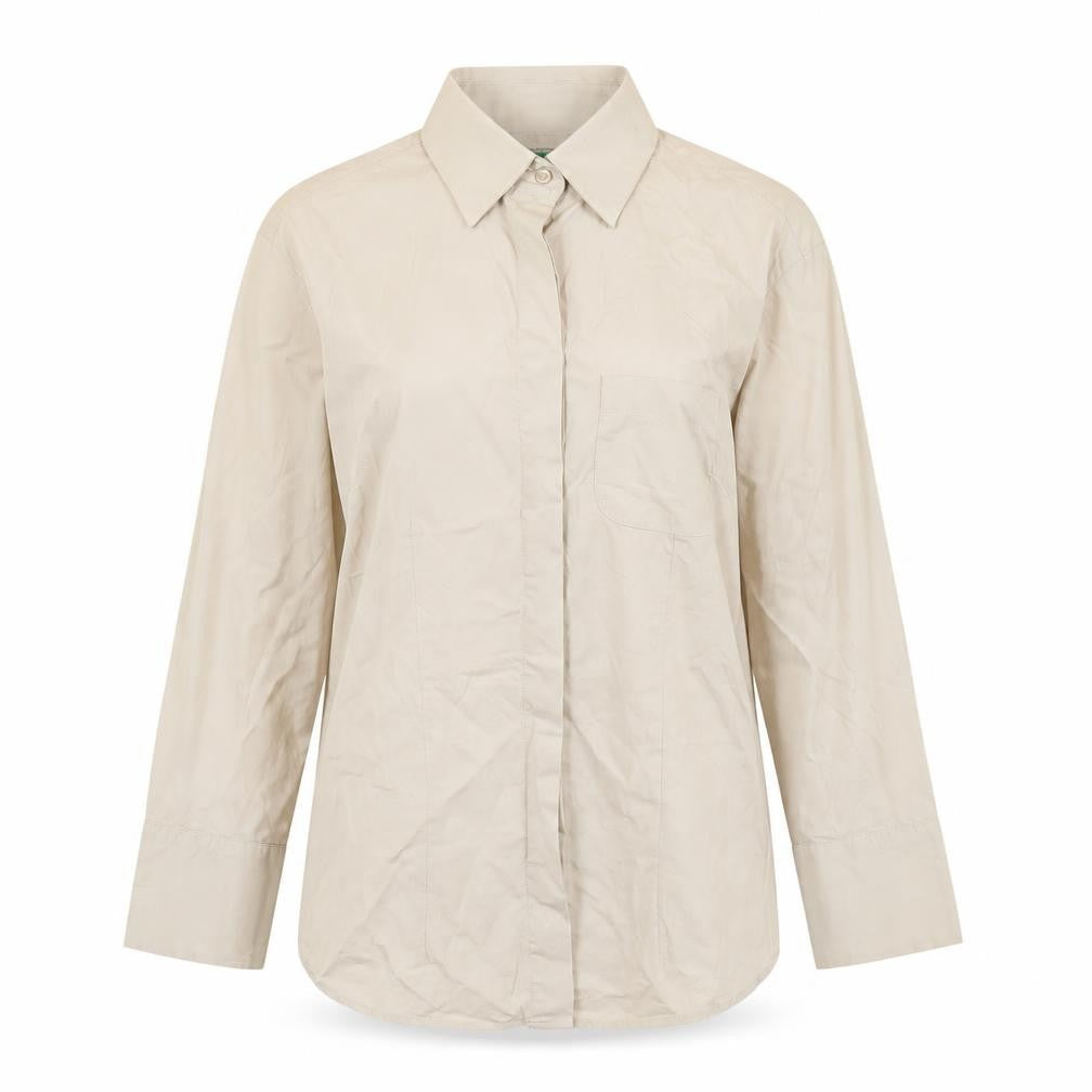 Womens UK Size XS United Colors of Benetton Beige 100% Cotton Button-Up