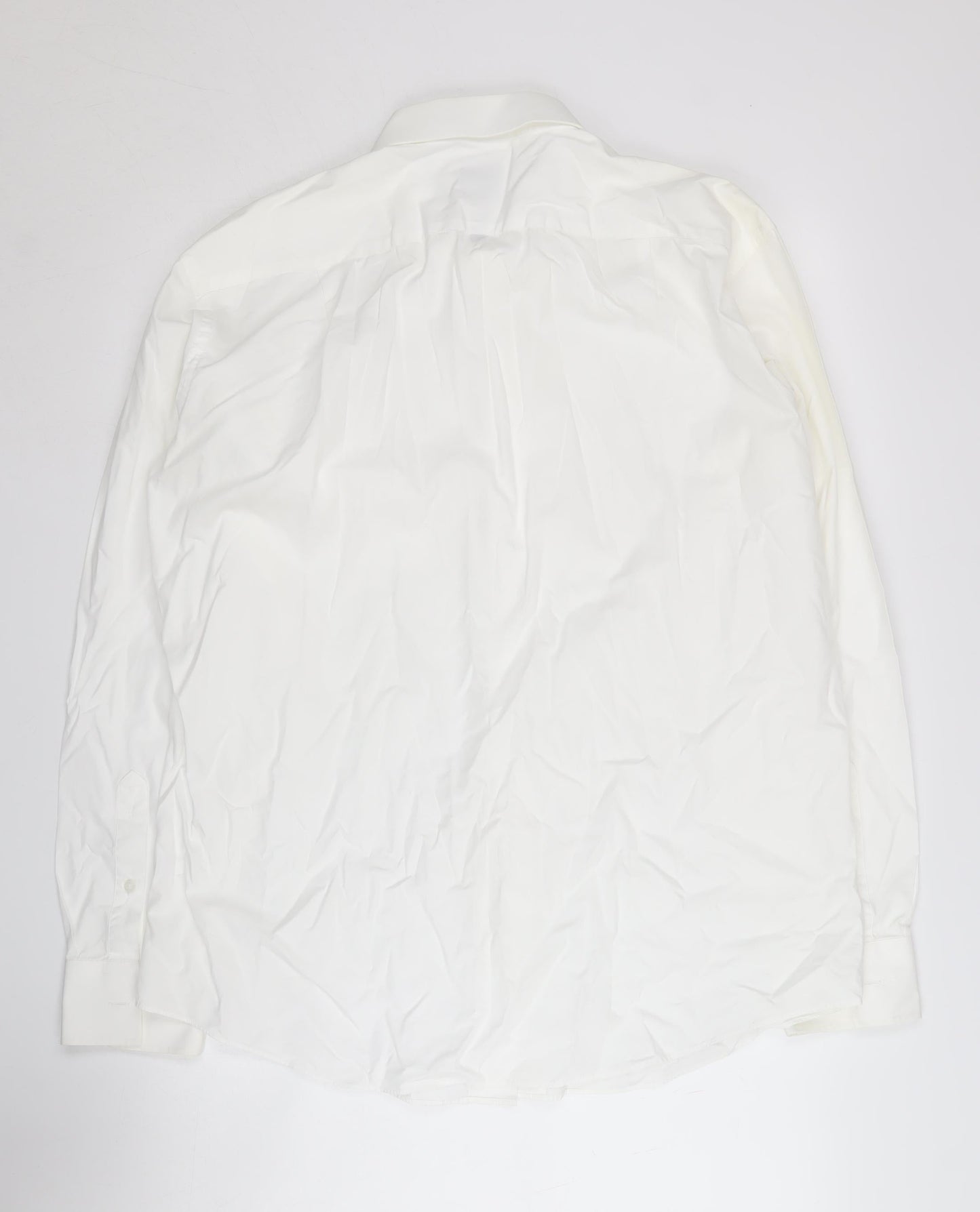 Calvin Klein Men's White Cotton Button-Up Shirt, Size 43