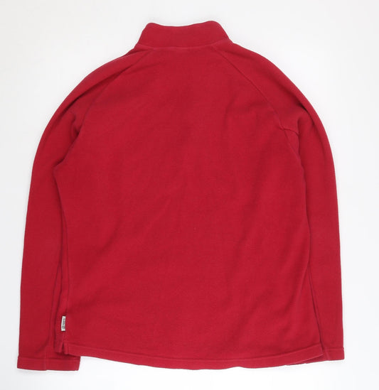 Oxylane Red Unisex XL Fleece Sweatshirt, 1/4 Zip