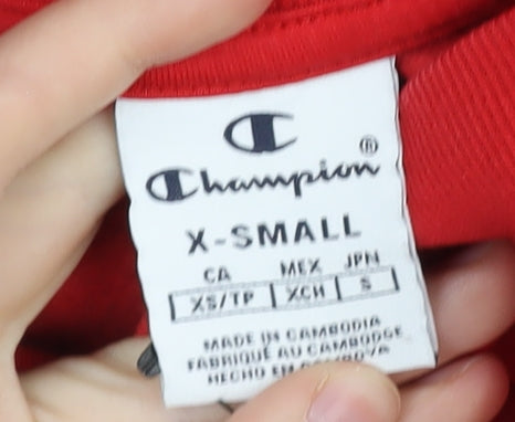 Champion Red Pullover Sweatshirt XS Unisex Logo