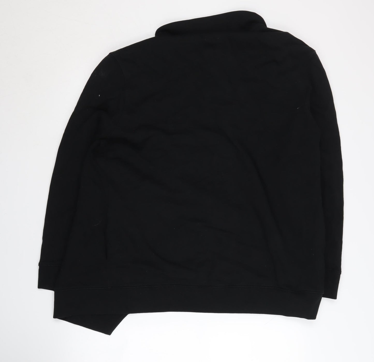 AllSaints Women's Black Wrap Jumper, Size L, Cotton, Casual