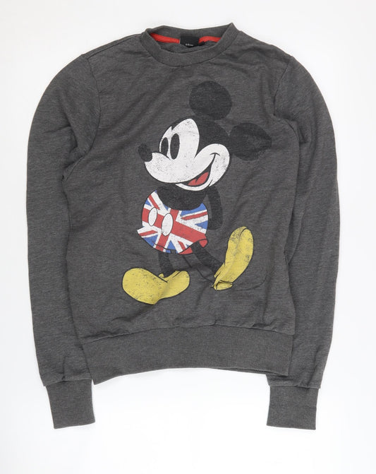 Disney Men's Grey Cartoon Pullover Sweatshirt S