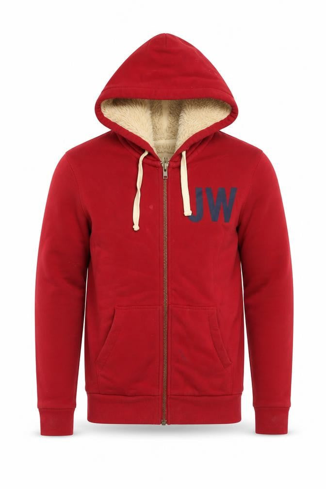 Mens UK XS Regular Jack Wills Red Full Zip Hoodie