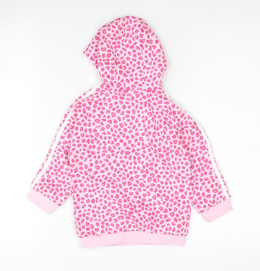 Adidas Girls Pink Animal Print Hoodie - 12-18 Months