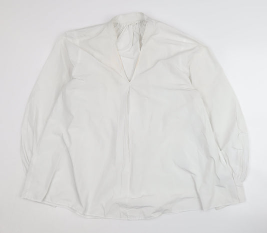 COS Women's White Blouse, Size 12, Long Sleeve