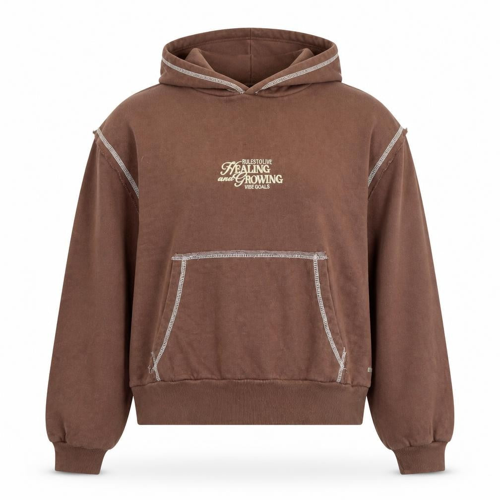 Pacific Womens Republic Brown Pullover Hoodie M Brown Knit