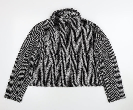 SAIPH Women's Black Cropped Herringbone Jacket