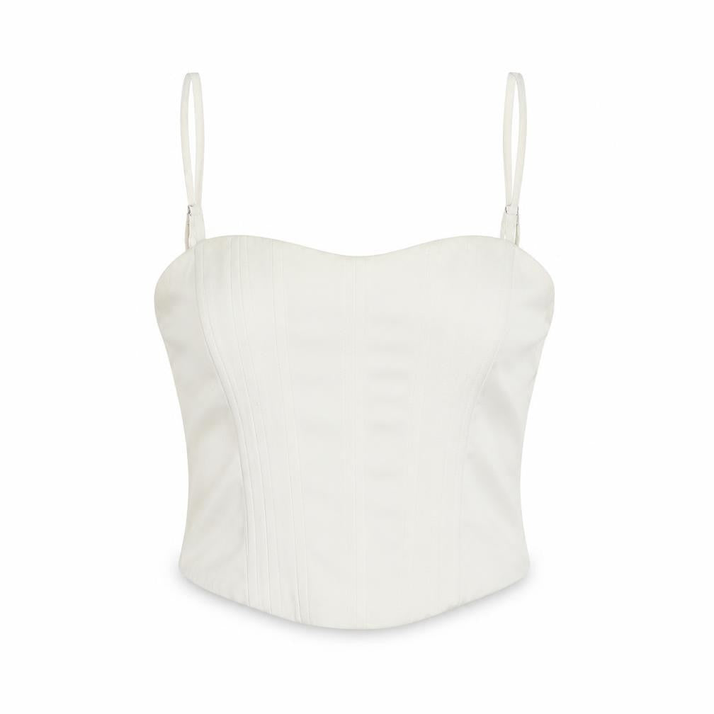 Bershka Women's White Camisole Top Size 12, Sleeveless
