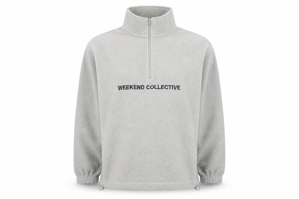 Front view of ASOS DESIGN Grey Fleece Logo Sweatshirt - L