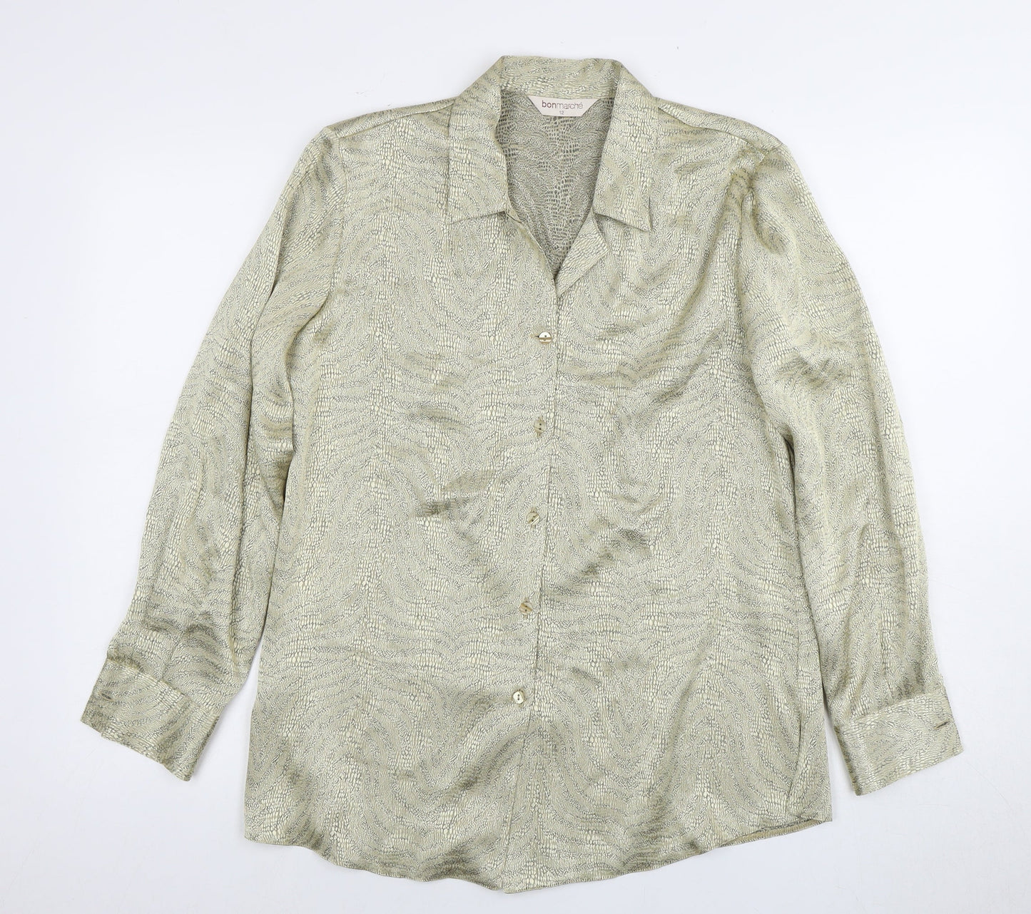 Bonmarché Women's Silver Button-Up Shirt Size 12