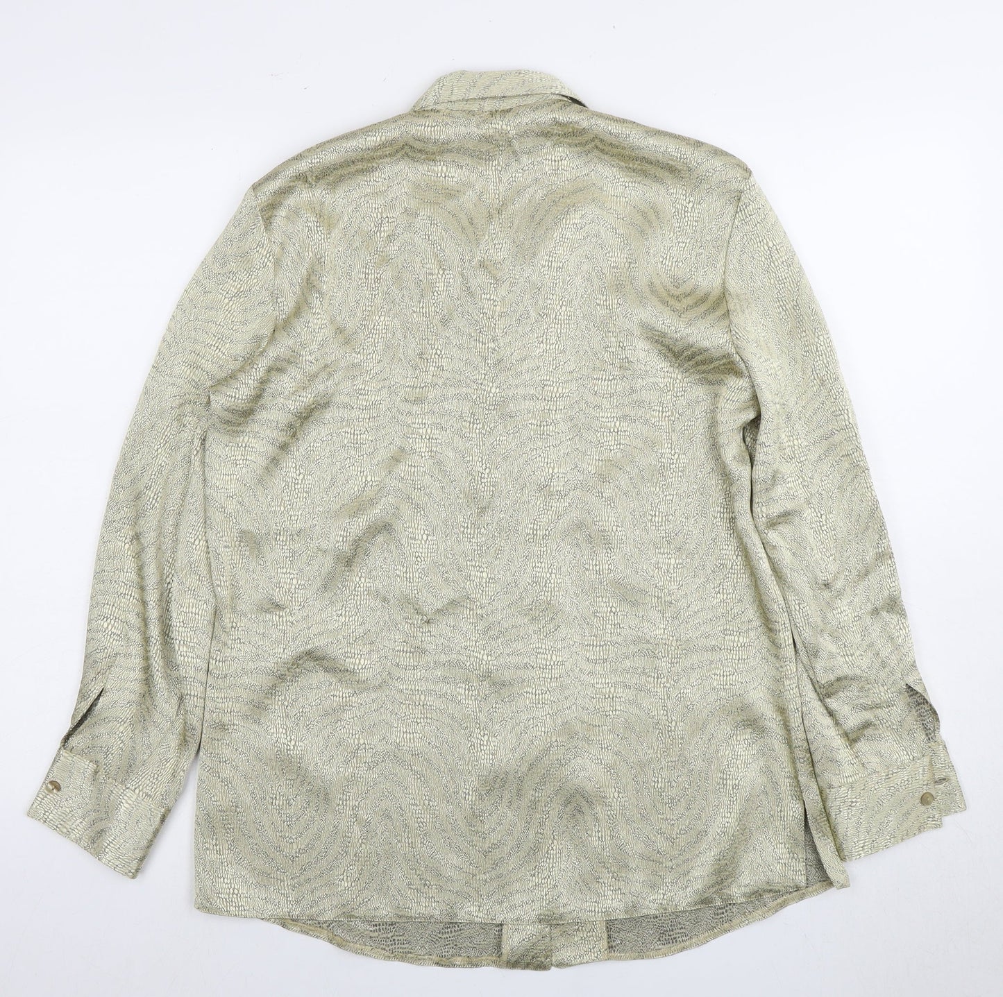 Bonmarché Women's Silver Button-Up Shirt Size 12