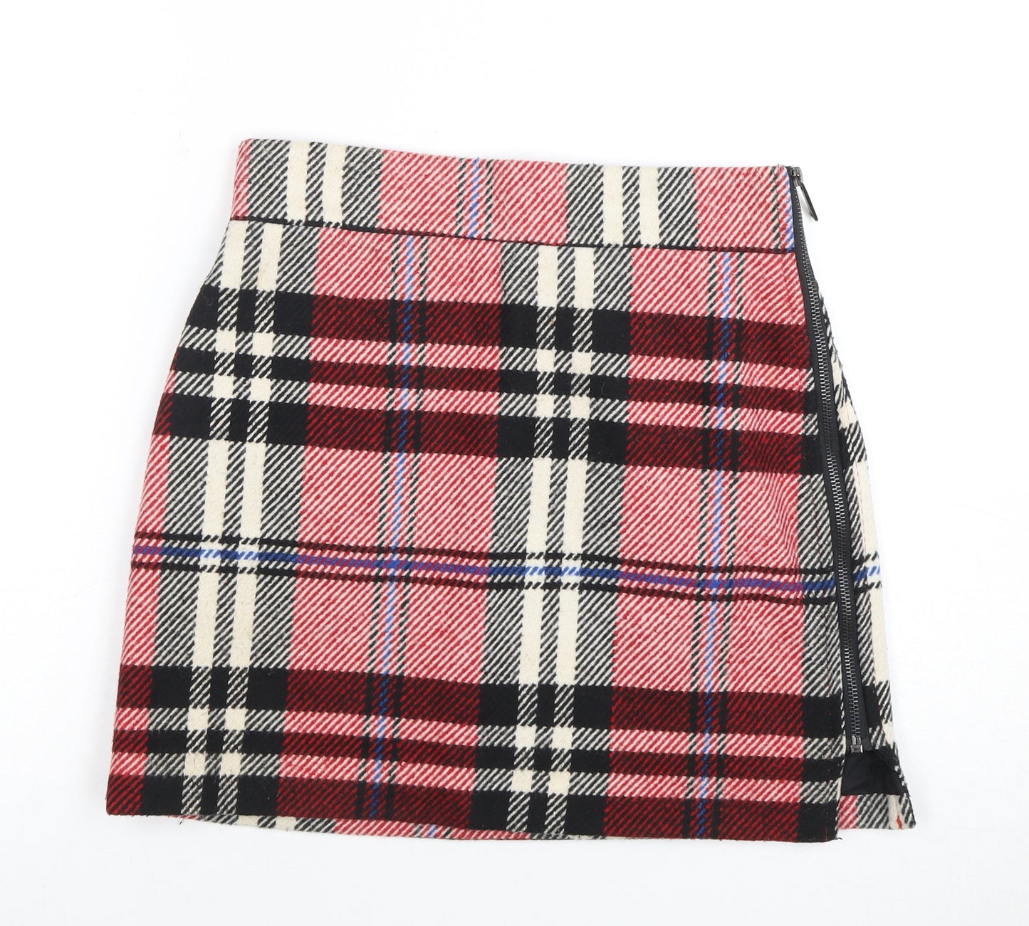 TOPSHOP Women's Red Plaid Pencil Skirt, Size 10