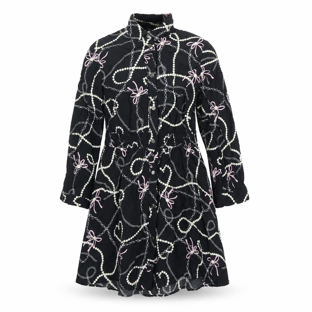 River Island Women's Black Geometric Long Sleeve Dress