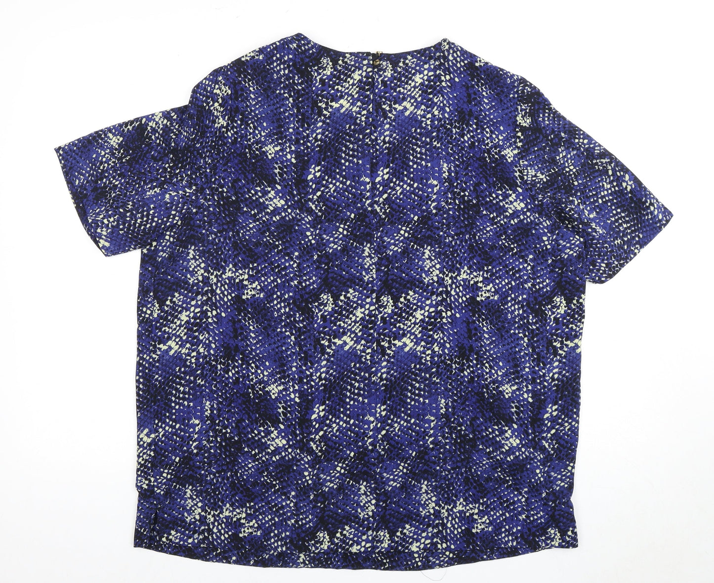 Marks and Spencer Women's Blue Geometric Top Size 16