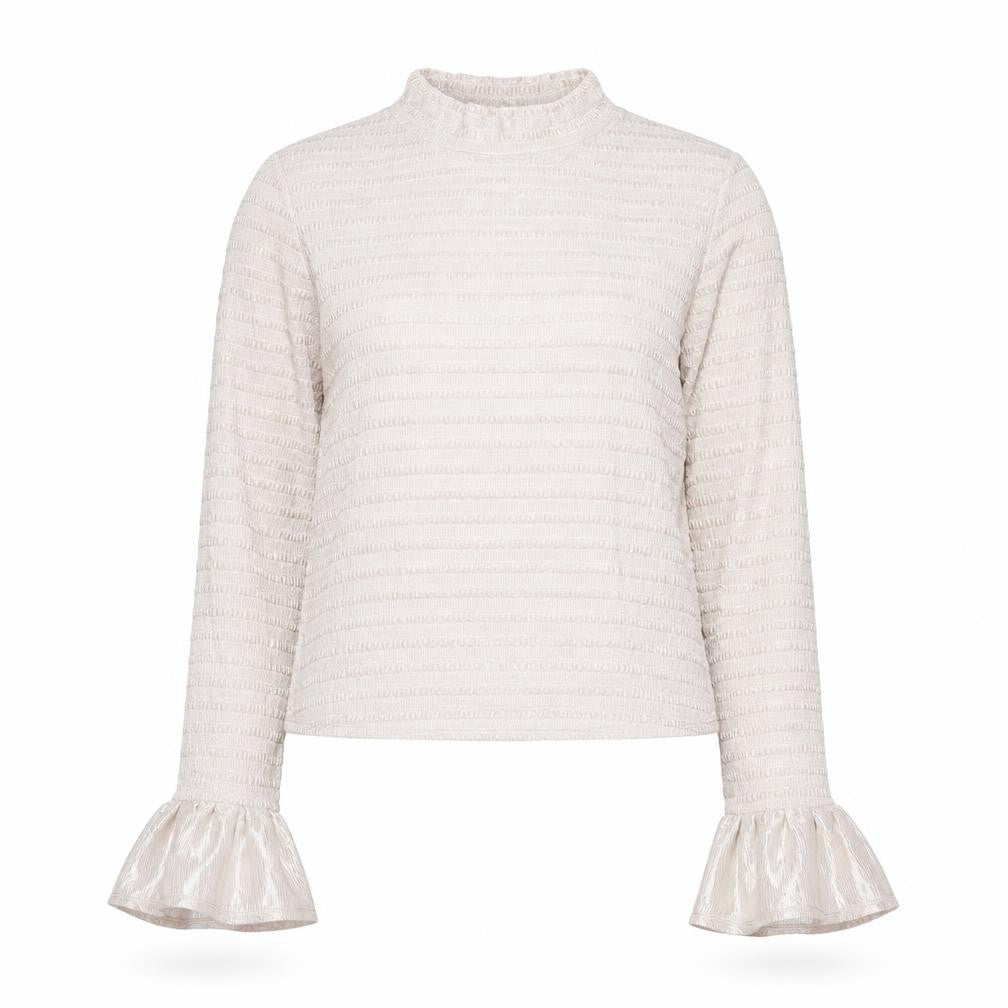 Front view of Asos Design Women's Beige Mock Neck Top, size 16