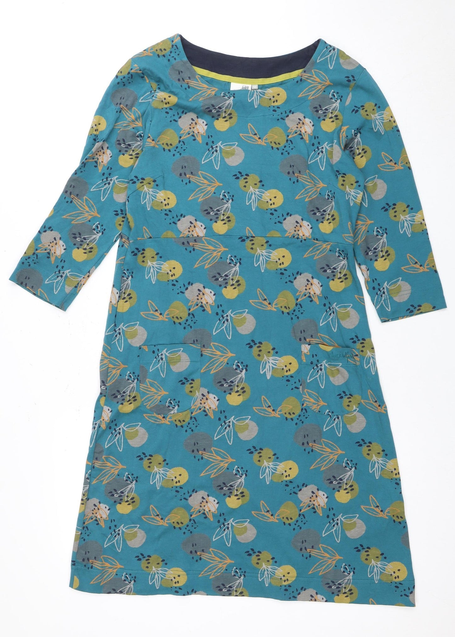 Weird Fish Women's Multicoloured Floral Shift Dress Size 12