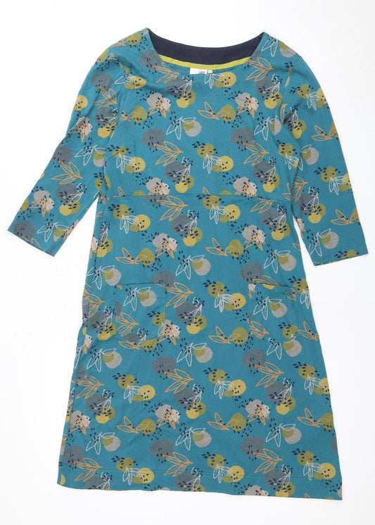 Weird Fish Women's Multicoloured Floral Shift Dress Size 12