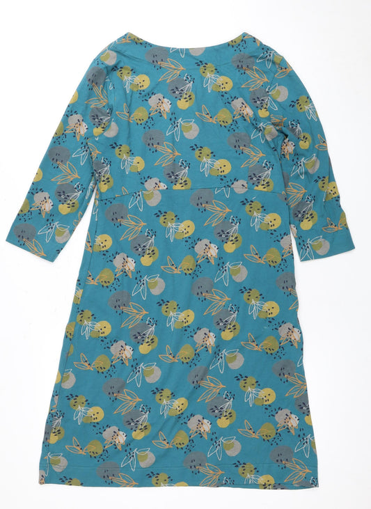 Weird Fish Women's Multicoloured Floral Shift Dress Size 12